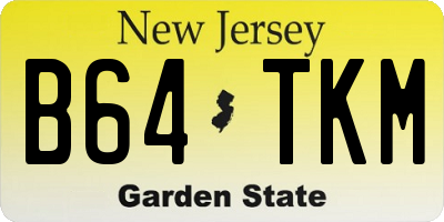 NJ license plate B64TKM