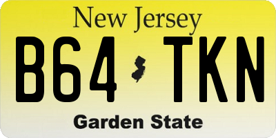 NJ license plate B64TKN