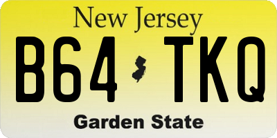 NJ license plate B64TKQ