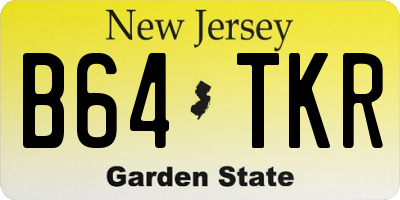 NJ license plate B64TKR
