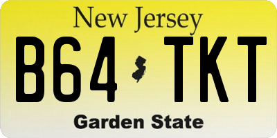NJ license plate B64TKT