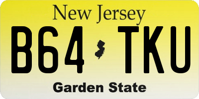 NJ license plate B64TKU
