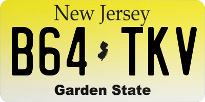 NJ license plate B64TKV