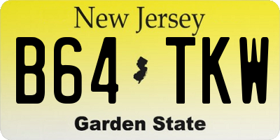 NJ license plate B64TKW