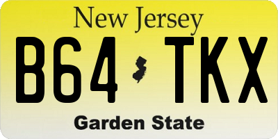 NJ license plate B64TKX