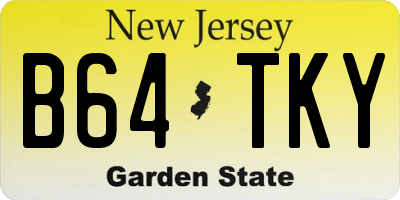 NJ license plate B64TKY
