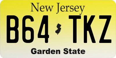 NJ license plate B64TKZ