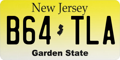 NJ license plate B64TLA