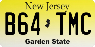 NJ license plate B64TMC