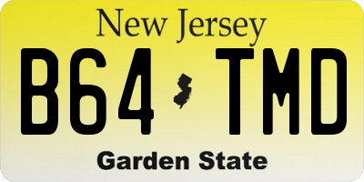 NJ license plate B64TMD