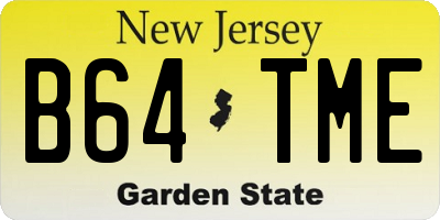 NJ license plate B64TME