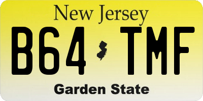 NJ license plate B64TMF