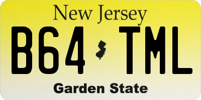 NJ license plate B64TML