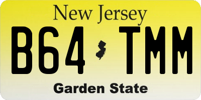 NJ license plate B64TMM