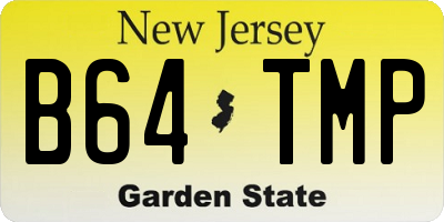 NJ license plate B64TMP