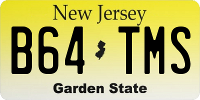 NJ license plate B64TMS