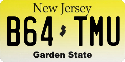 NJ license plate B64TMU