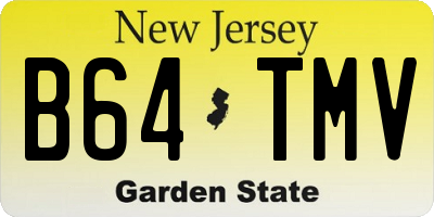 NJ license plate B64TMV