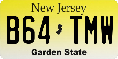 NJ license plate B64TMW