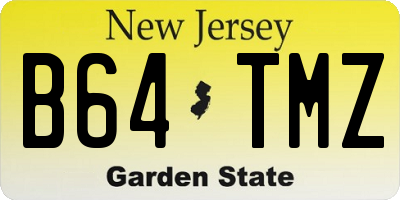 NJ license plate B64TMZ