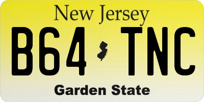 NJ license plate B64TNC
