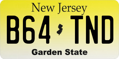 NJ license plate B64TND