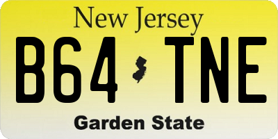 NJ license plate B64TNE