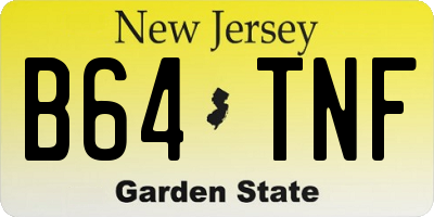 NJ license plate B64TNF