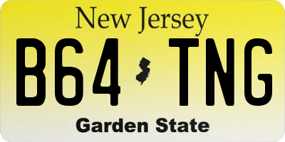 NJ license plate B64TNG
