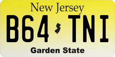 NJ license plate B64TNI
