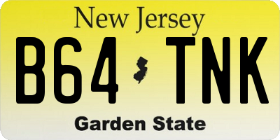 NJ license plate B64TNK