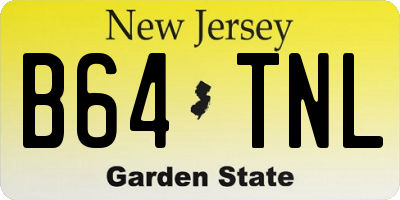 NJ license plate B64TNL