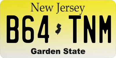 NJ license plate B64TNM