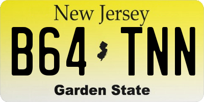NJ license plate B64TNN
