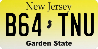 NJ license plate B64TNU