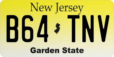 NJ license plate B64TNV