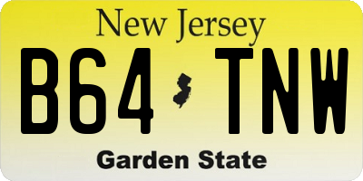 NJ license plate B64TNW