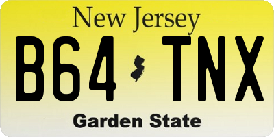 NJ license plate B64TNX