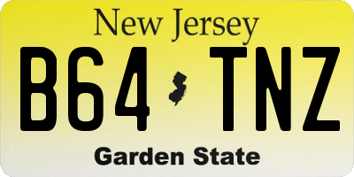 NJ license plate B64TNZ