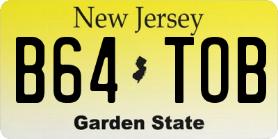 NJ license plate B64TOB
