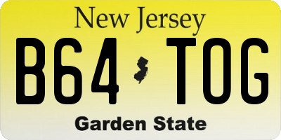 NJ license plate B64TOG