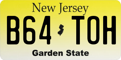 NJ license plate B64TOH
