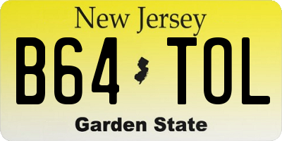 NJ license plate B64TOL
