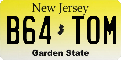 NJ license plate B64TOM