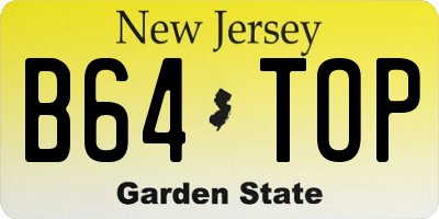 NJ license plate B64TOP