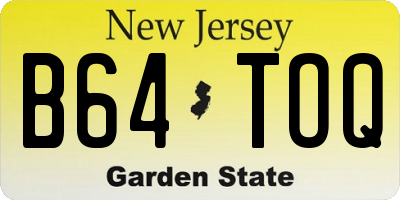 NJ license plate B64TOQ
