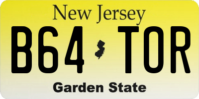 NJ license plate B64TOR