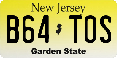 NJ license plate B64TOS