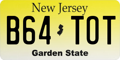 NJ license plate B64TOT