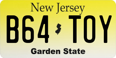 NJ license plate B64TOY
